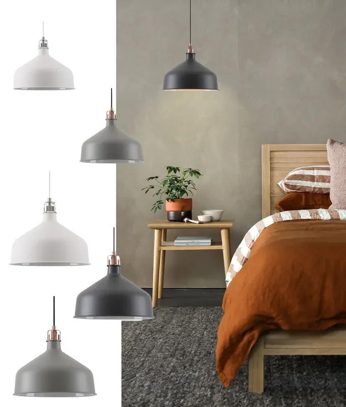 Modern Metal Pendant with Nickel or Copper Detail – 2 Sizes & 3 Finishes