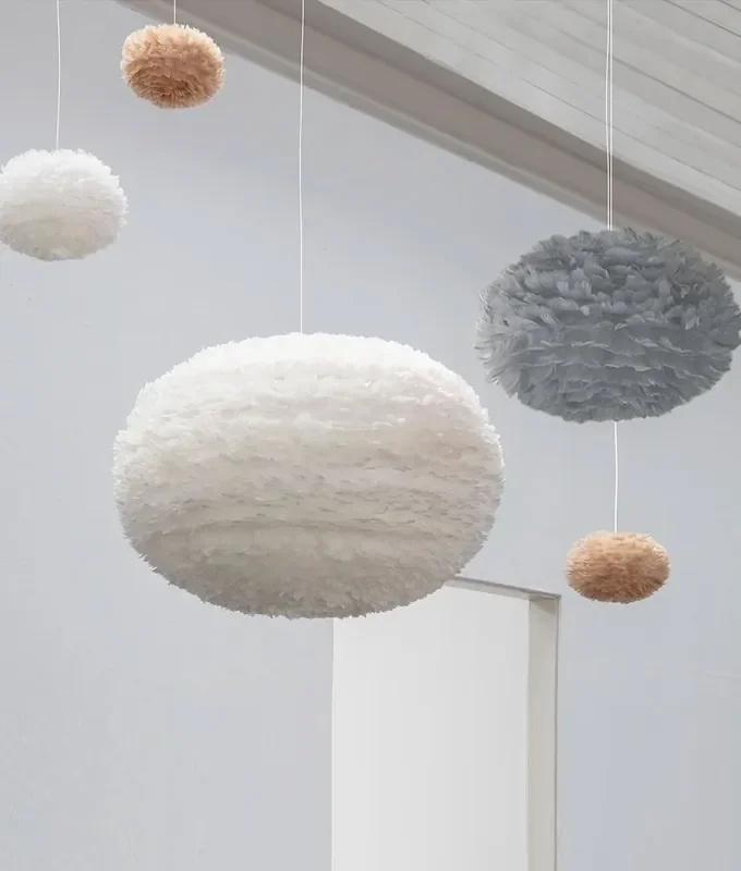 Natural Goose Feather Handmade Lampshades in All Sizes – Ideal for Commercial Spaces