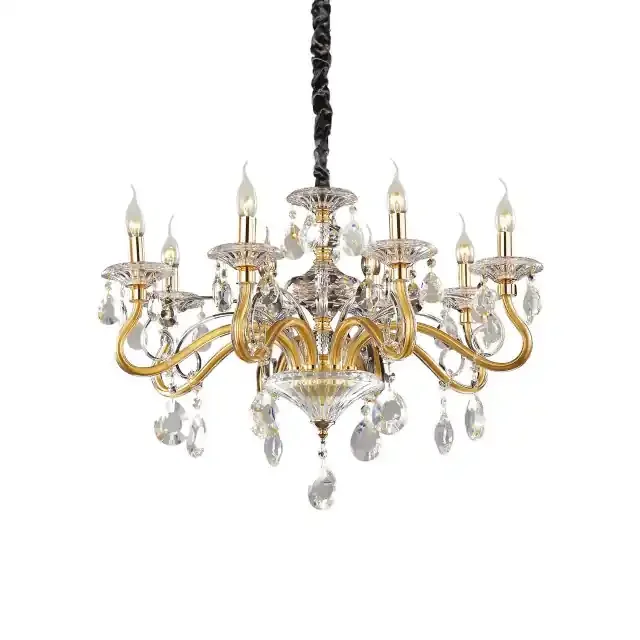 Negresco SP8 8 Light Chrome with Crystal Chandelier