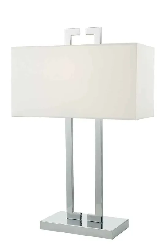 Nile Polished Chrome with Ivory Shade Table Lamp
