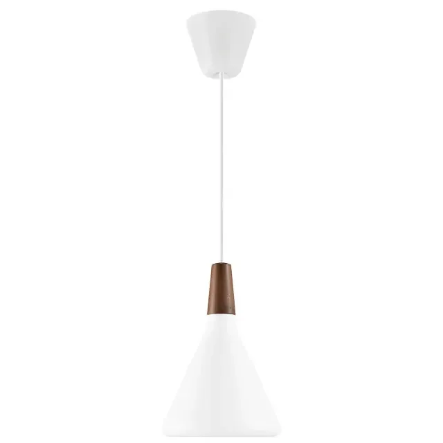 Nori 18 White Metal With Wood Pendant Light