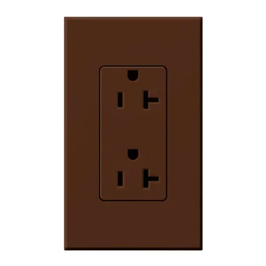 NTR-20-TR-SI Duplex 20 A Receptacle, Tamper Resistant, 125V/20A In Sienna