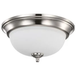 NUVO 62/1560 LED 19W 13 FLUSH MOUNT 3000K Center Lock 13 Inch LED Flush Mount; 19 Watt; 3000K; Brushed Nickel Finish; Frosted Glass