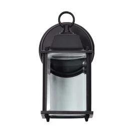 NUVO 62/1571 8 Watt; 3000K; LED Cube Lantern; Black Finish; Clear Beveled Glass