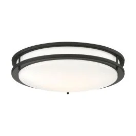 NUVO 62/1737 (LED GLAMOUR BL 17″ FLUSH) Glamour LED 17 inch; Flush Mount Fixture; Black Finish; CCT Selectable 3K/4K/5K