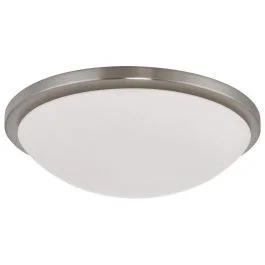 NUVO 62/1844 LED BUTTON BN 17 FLUSH Button; 17 Inch LED Flush Mount Fixture; Brushed Nickel Finish; CCT Selectable; 120 Volts