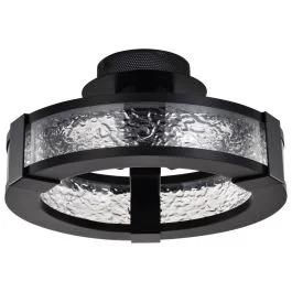 NUVO 62-2001 (DARROW 13″ LED SEMI FLUSH) Darrow – 13 Inch LED Semi Flush – Matte Black – Acrylic Panels