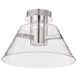 NUVO 62-2053 (EDMOND 14″ LED SEMI FLUSH) Edmond – 14 Inch LED Semi Flush – Polished Nickel with Clear Glass