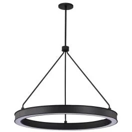 NUVO 62-2262 (LONGFORD 30″ LED PENDANT) Longford – 30 Inch LED Pendant – Textured Black – Acrylic Lens