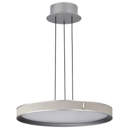 NUVO 62-3021 (BANDON 20″ LED PENDANT) Bandon – 20 Inch LED Pendant – Gray with Off White Wrap – Acrylic Lens