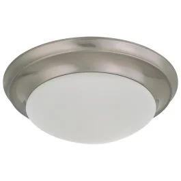 NUVO 62-686 LED 12 18W TWIST & LOCK FIXTU 18W; Flush Mount Twist & Lock Fixture; LED; 12 in.; Brushed Nickel Finish; Frosted Glass