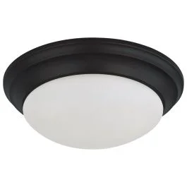 NUVO 62-687 LED 12 18W TWIST & LOCK FIXTU 18W; Flush Mount Twist & Lock Fixture; LED; 12 in.; Matte Black Finish; Frosted Glass