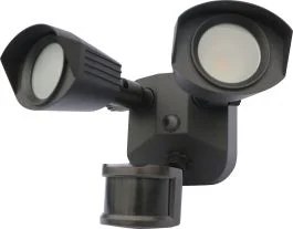 Nuvo 65/213 LED Security Light; Dual Head; Bronze Finish; 3000K; Motion Sensor