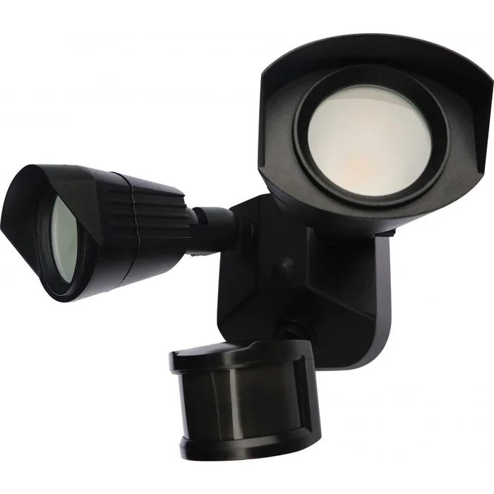 Nuvo 65/221 LED Security Light; Dual Head; Black Finish; 4000K; Motion Sensor