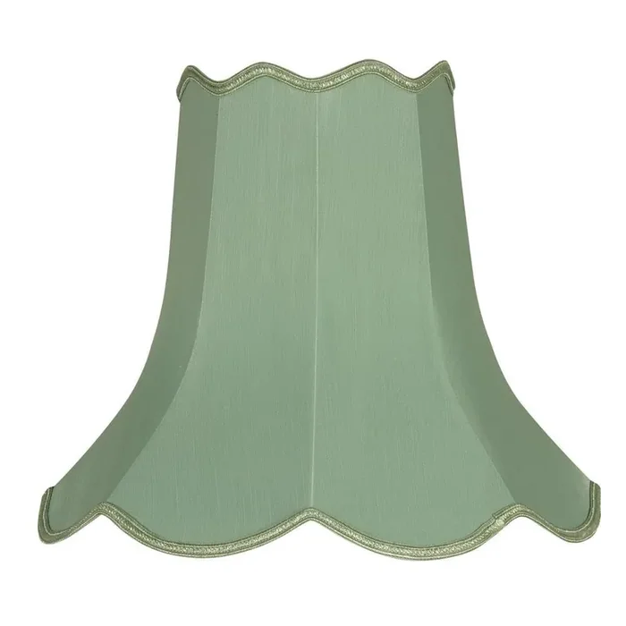 Oaks S701/14 SE Sage Green 14″ Faux Silk Scalloped Lamp Shade