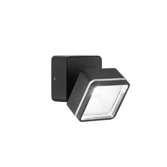 Omega AP Black Square Adjustable 4000K IP54 LED Wall Light
