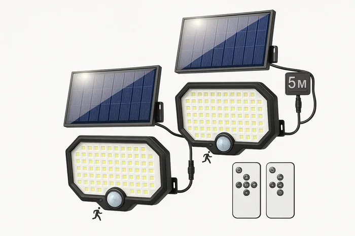 Pack of 2 LED Solar Powered Motion Sensor Security Light
