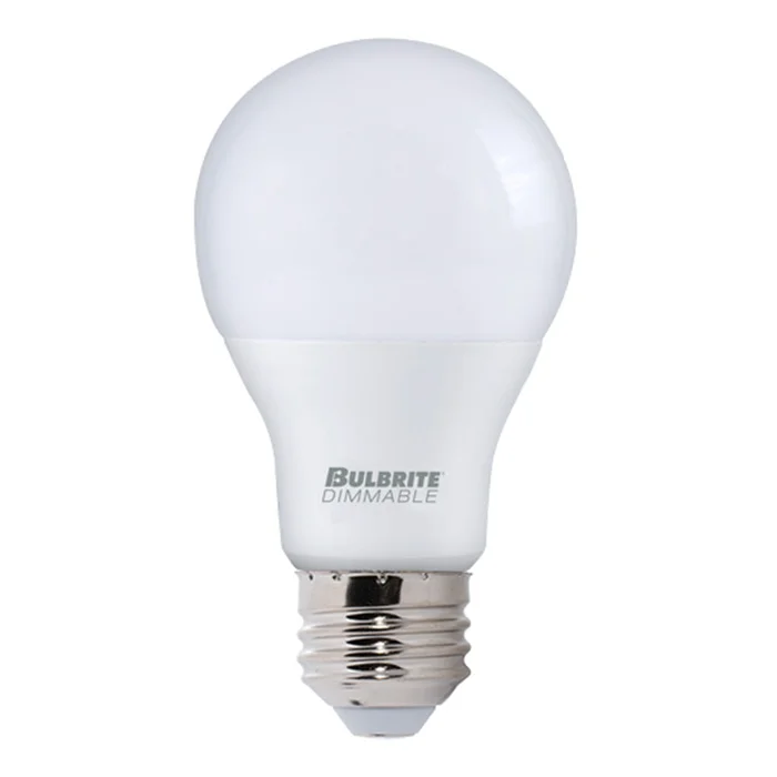 Pack of 6 | Bulbrite 774009 9W LED A19 Bulb, 2700K, E26 Medium Base, Dimmable