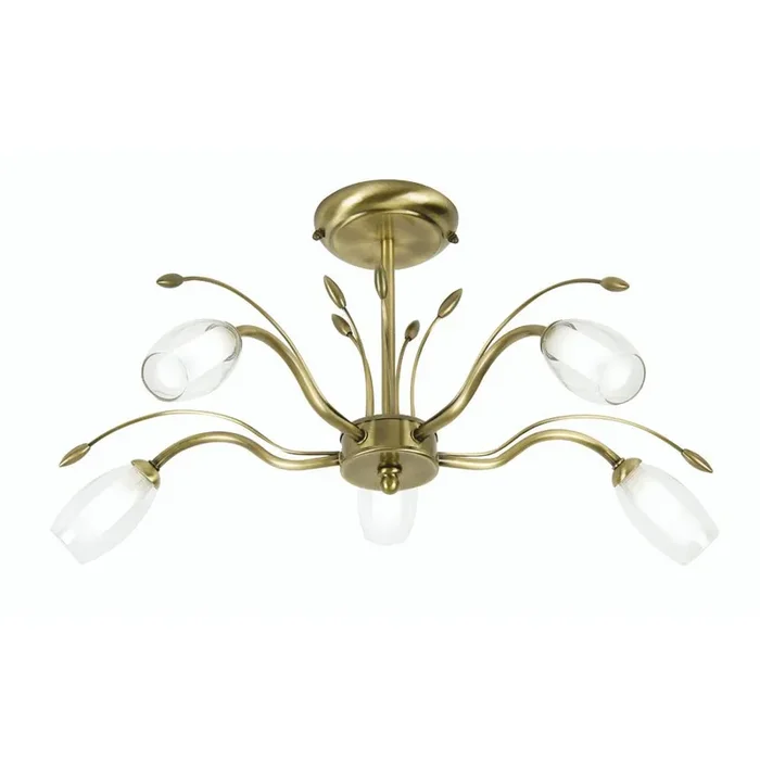 Pandora Semi Flush Traditional Ceiling Light, 5x G9 (Oaks 1203/5)