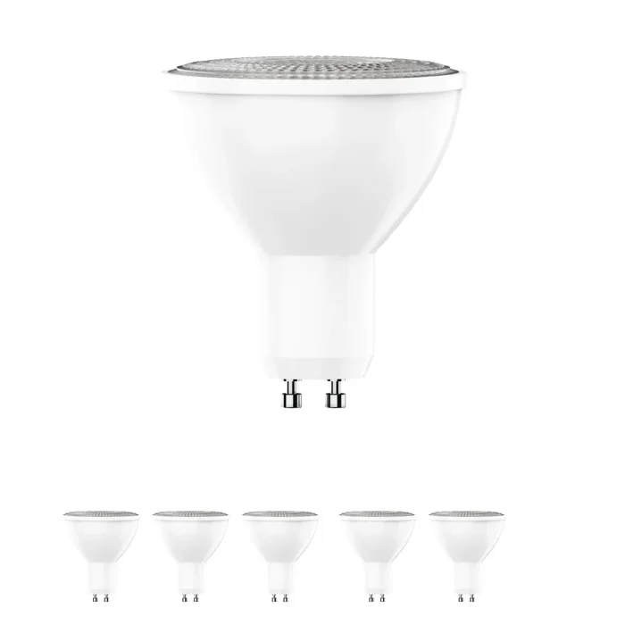 PAR16 LED Light Bulbs – 6.5 Watt GU10 base 5000K – 500Lumens, Dimmable – 6-Pack