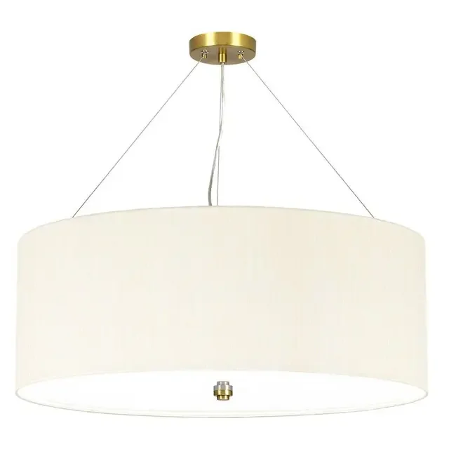 Pearce 5 Light Aged Brass 65cm Shaded Pendant Light