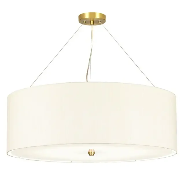 Pearce 7 Light Aged Brass 85cm Shaded Pendant Light