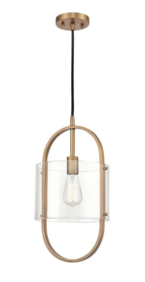 Pelham LED Mini Pendant in Brushed Brass (405|371-1P-BB-CL-LED)