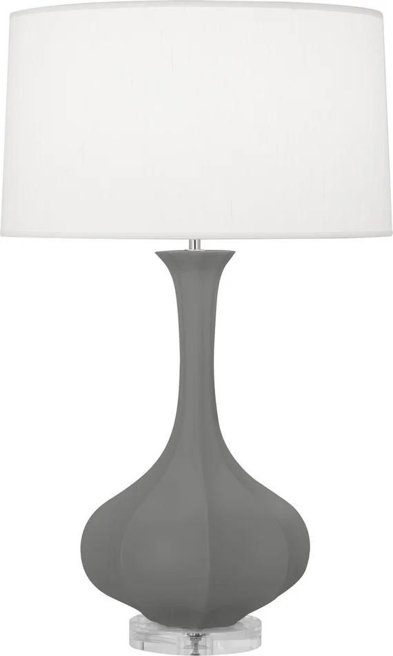 Pike One Light Table Lamp in Matte Ash Glazed Ceramic w/Lucite (165|MCR96)
