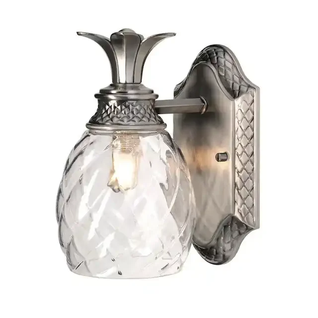 Plantation Polished Antique Nickel IP44 Bathroom Wall Light