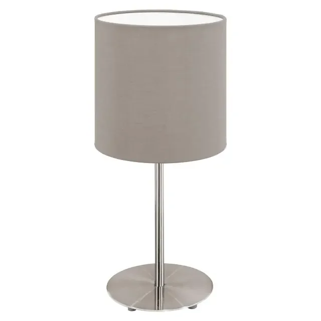 Plasteri Satin Nickel with Taupe Shade Table Lamp