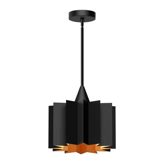 Plisse One Light Pendant in Matte Black (452|PD528412MB)