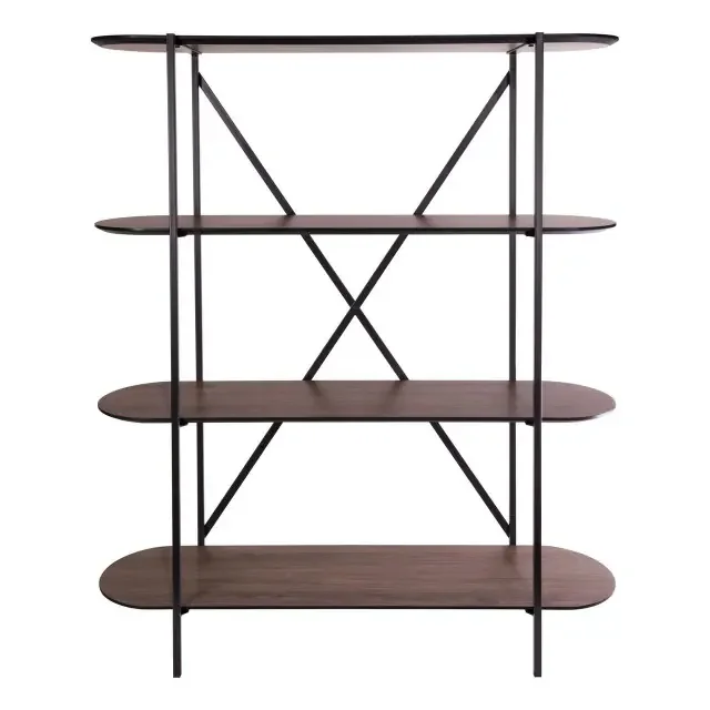 Poe Matt Black with Mocha Veneer Shelves