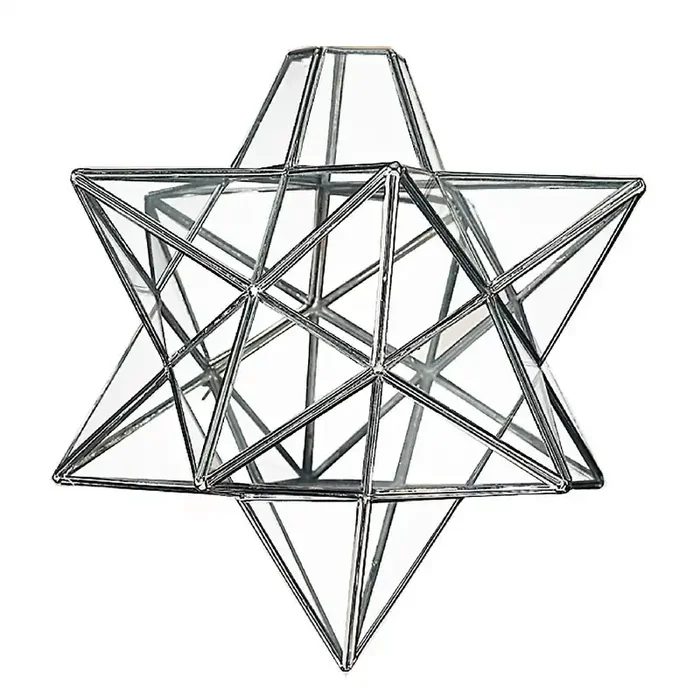 Polished Chrome & Glass Vintage Easy Fit Star Pendant Shade 20cm