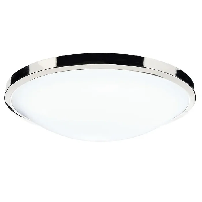 Polished Chrome Bathroom Modern Round Flush Ceiling Light 26cm