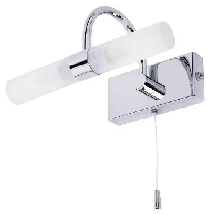 Polished Chrome Bathroom Vintage Switched Swan Neck Wall Light IP44 205mm