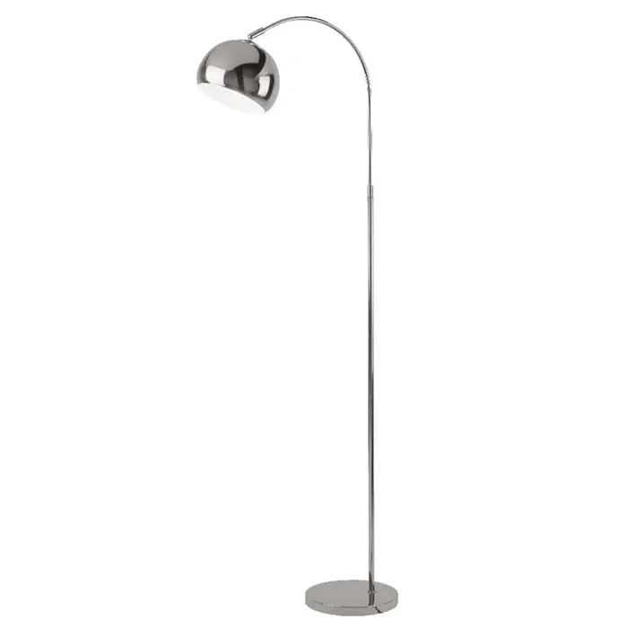 Polished Chrome Retro Dome Head Arching Floor Lamp 1400mm