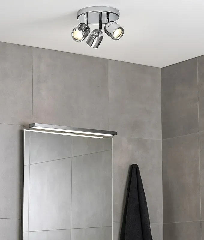 Polished Chrome Triple Round Spot Plate for Bathrooms