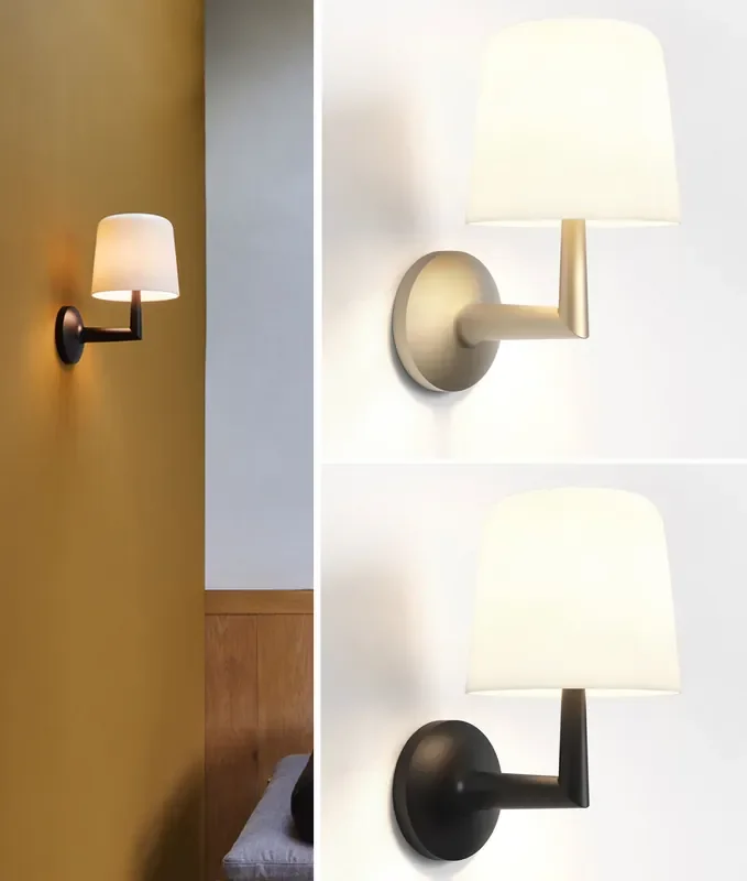 Porcelain Shade Wall Light – Black or Light Brass
