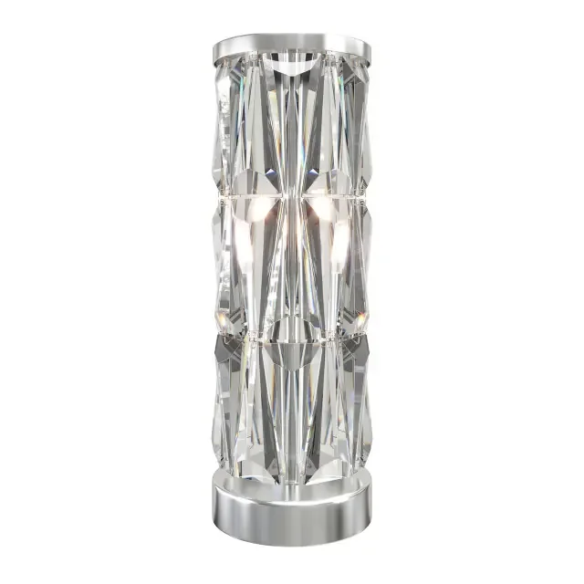 Puntes 2 Light Chrome and Crystal Table Lamp