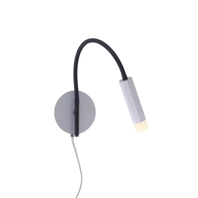 PURE-GEMIN Black and Aluminium Adjustable Wall Light