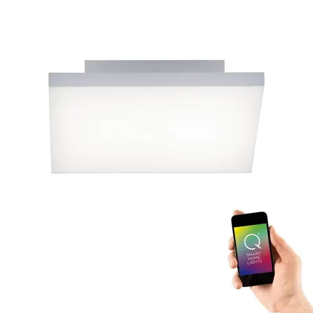 Q-FRAMELES 30x30cm Silver and White Smart LED Ceiling Light