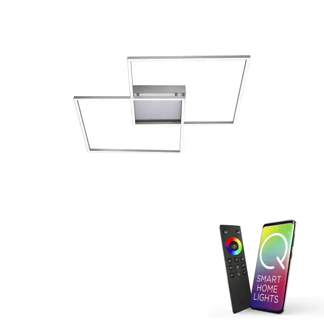 Q-INIGO 2 Aluminium 67.7×67.7cm Smart LED Ceiling Light