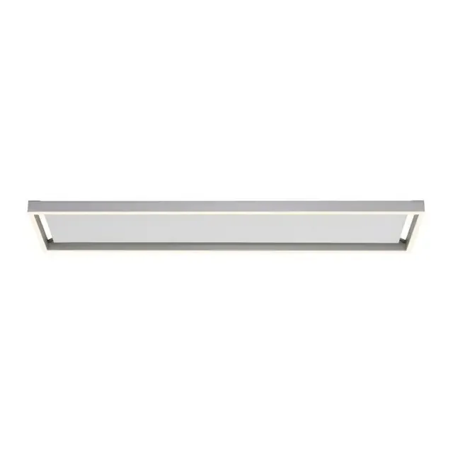 Q-Kaan Brushed Steel Smart Rectangular LED Flush Ceiling Light