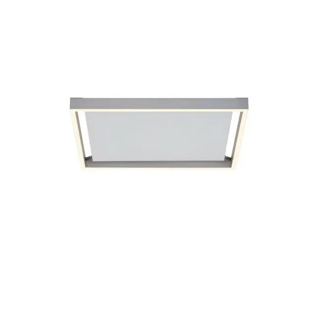 Q-Kaan Brushed Steel Smart Square LED Flush Ceiling Light