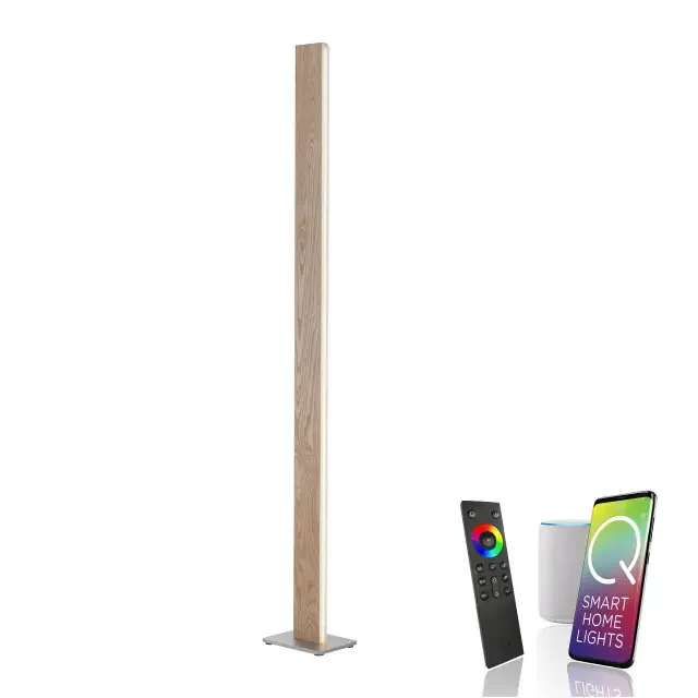 Q-TIMBER Natural Wood Smart LED Floor Lamp