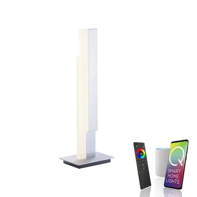 Q-TOWER 2 Light Aluminium Smart LED Table Lamp