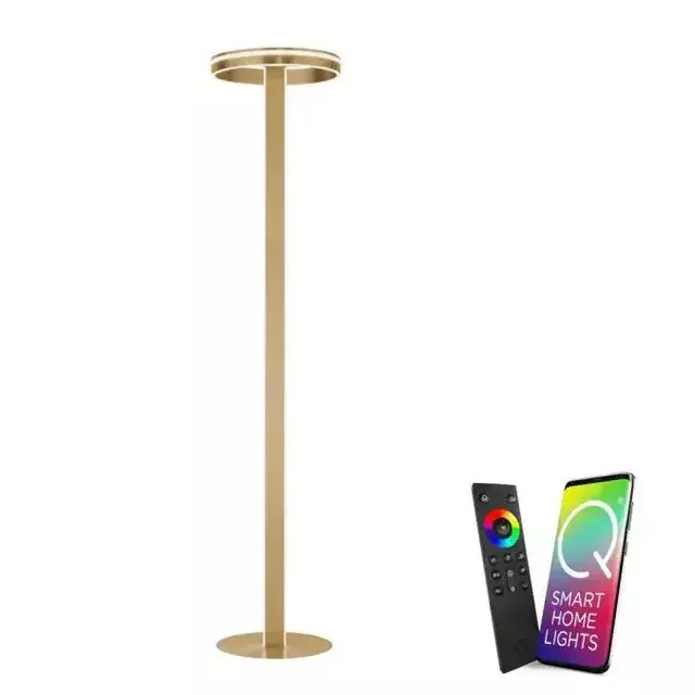Q-Vito 3 Light Matt Brass Floor Lamp