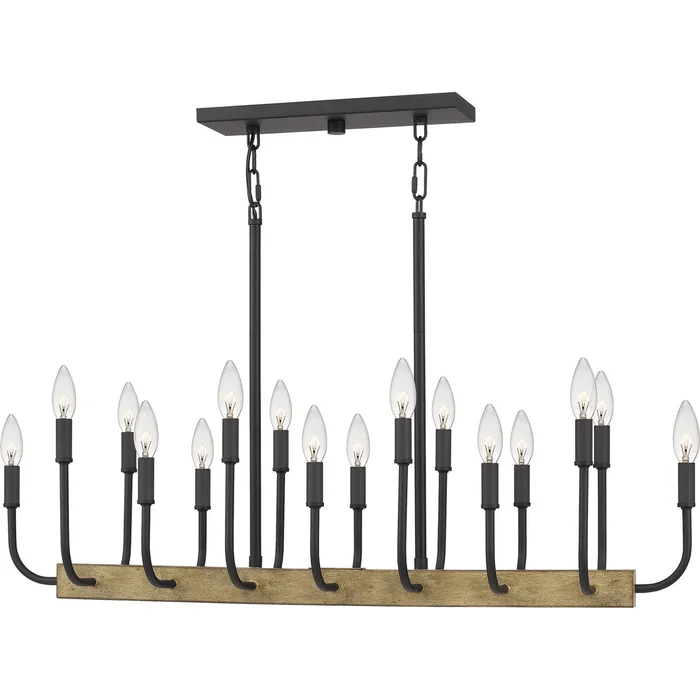 Quoizel COD139MBK Coda 16 Light Island Chandelier, Matte Black