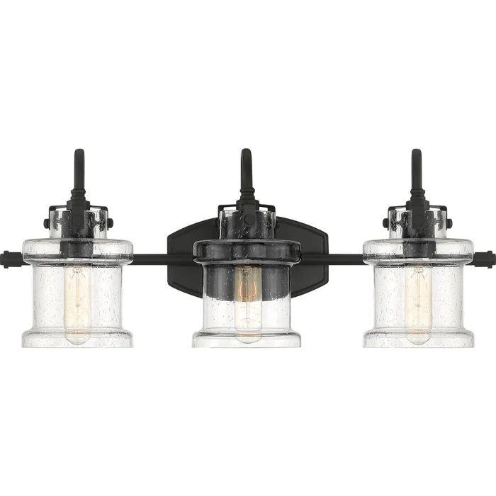 Quoizel DNY8603EK Danbury Three Light Bath Fixture, Earth Black
