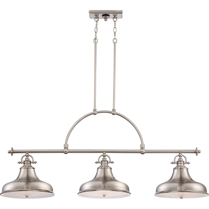 Quoizel ER353BN Emery Three Light Island Chandelier, Brushed Nickel